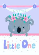New Baby Girl Koala Welcome card created by Dale Simpson