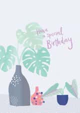 Sweet Houseplant Illustrated Birthday - Have a special birthday created by Laura Pantony