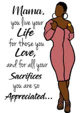 MAMA BLACK GIRL MAGIC Birthday Card 19952 created by IBERE APPAREL