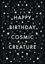 cosmic creature Birthday Card 18756 created by Wandering Studio Co.
