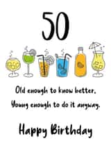 Old enough to know better 50th birthday card created by Squelia