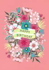 Floral Happy Birthday Card created by Dalia Clark Design