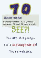 Septuagenarian 70th birthday card created by Presents Felt