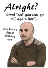 Karl Pilkington Funny Birthday Card created by Memetallica