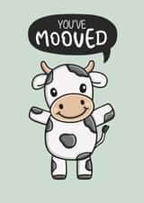 Cute Cow Pun New Home Card - You've Mooved created by Creaternet