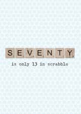 Scrabble 70th birthday card created by The Grumpy Pug