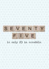 Scrabble 75th birthday card created by The Grumpy Pug