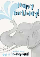 Elephant Animal Birthday Card 19057 created by Francesca's Illustration