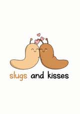 slugs and kisses slug Valentines Day Card 20075 created by Frendly Uk