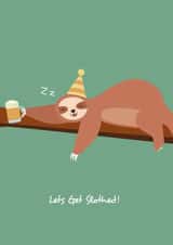 sloth sloshed Birthday Card 17541 created by emily.reevedesigns