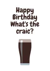 craic guinness Birthday Card 2888 created by Stray Funk Design