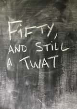 Chalkboard 50th birthday card created by Hot Balloon Art