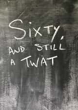 Chalkboard 60th birthday card created by Hot Balloon Art