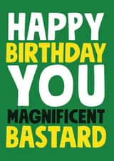 Cheeky & Rude Birthday Card For Him - Happy Birthday You Magnificent Bastard created by Roll Creative