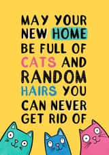Funny Cat Hair New Home Card - Cats - May Your New Home Be Full Of Cats created by Drawn to Cats