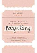 babysitting token New Baby Card 7152 created by Two For Joy Illustration