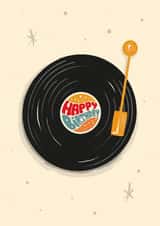 record player Birthday Card 18558 created by Rock Paper Scissors