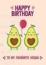 vegan avocado Birthday Card 12868 created by Blush & Blossom 