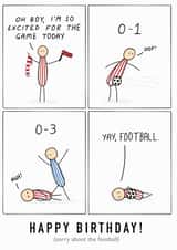 football sorry Birthday Card 20088 created by Topher Knowles Illustration