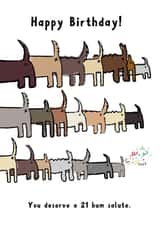 dog bum salute Birthday Card 3909 created by Wink Design - Michelle Roberts