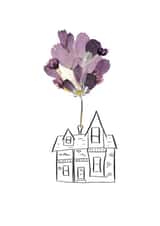 Up Pressed flowers New Home Card 19688 created by Nelly Heather