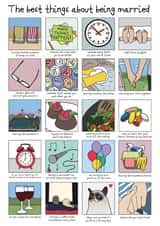 Cute Marriage Anniversary Card - The Best Thing About Being Married created by No-me illustrations