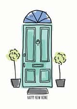 Pretty Front Door New Home Card - Traditional Door - Happy New Home created by Alice Johnson Artwork