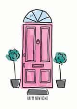 Cute Pink Door New Home Card - Happy new Home created by Alice Johnson Artwork