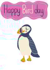 Happy Birthday Cute Puffin Bird Funny Pun Card created by @SarahPriceDesigns