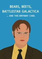Funny Dwight Schrute from The Office themed Birthday Card created by Chloe Dixon