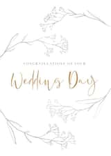Gold and white wedding day congrats created by Alex & Us Design