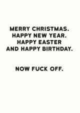 rude funny Birthday Card 11951 created by Holy Flaps