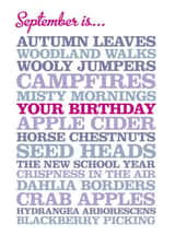 september autumn Birthday Card 13647 created by Rosie Robins