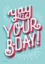 hand lettering yay Birthday Card 18926 created by Nicola B Studio