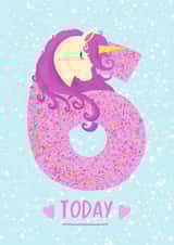 Unicorn 6th birthday card created by Kamiya Chirodian