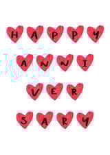 Cute Watercolour Heart Typography Card - Hearts - Happy Anniversary created by Izzi Paints