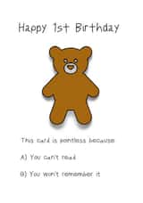 You can't read 1st Birthday card created by C+C Cards