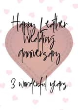 leather wedding 3 years Anniversary Card 18227 created by Prints With Personality