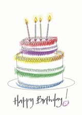Classic Birthday Card - Cake - Candles created by doodleshoe paper goods