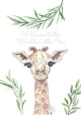 Giraffe cute New Baby Card 20296 created by Philippa McCrea