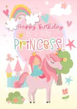 Cute Birthday Card - A Little Princess - Unicorn created by Vanilla Frosting Studio