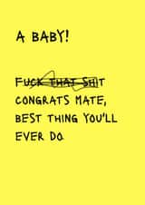 adult funny New Baby Card 15530 created by CardBoardBertDesigns