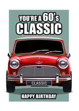 60'S CLASSIC MINI BIRTHDAY CARD created by RetroMotion Artwork