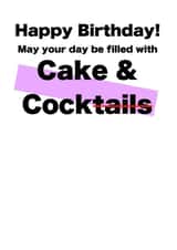Cheeky & Rude Birthday Card - Cake and Cocktails - Cake & Cock created by Card and Cake