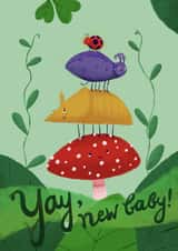 Cute Card To Welcome The Newest Member Of An Adorable Bug Family created by Teresa Kendel