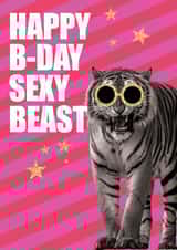 sexy beast tiger Birthday Card 18353 created by Lamb & Bear Creative