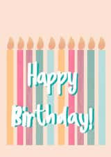 Classic Birthday Card - Colourful - Candles created by Jazmyn Young