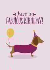 dog sausage dog Birthday Card 12870 created by Blush & Blossom 