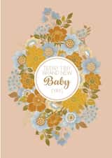 floral flowers New Baby Card 20345 created by Lo & Behold Bespoke