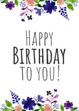 flowers watercolour Birthday Card 19438 created by Ami Webster